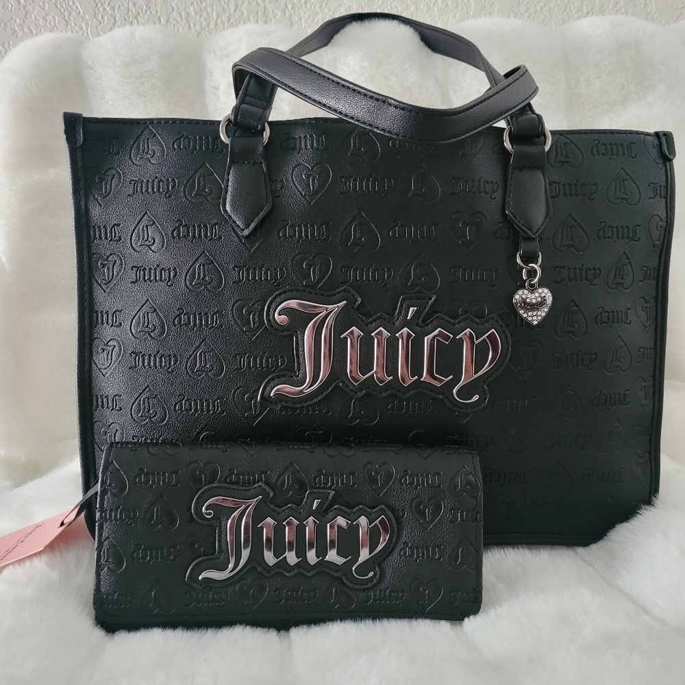 Juicy Couture Upgrade U Tote Bag with Matching Cluth Wallet.